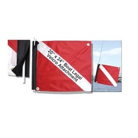Marine Sport 4678 Deluxe 20 by 24-Inch Dive Flag with Velcro Attachment,Red/White