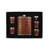 LE REGALO BROWN 6PC SET INCLUDES FLASK, SHOT GLASSES AND