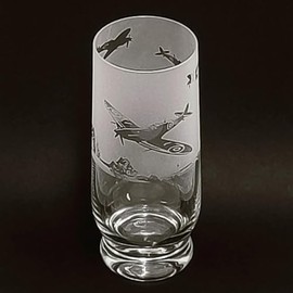 Dartington Crystal Aspect Highball Glass - World War II Airplane - Supermarine Spitfires Design