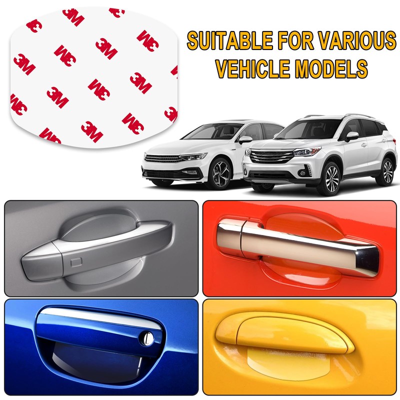 4Pcs Car Door Handle Protector,Waterproof Anti-Scratch Stickers Covers,Transparent Universal Car