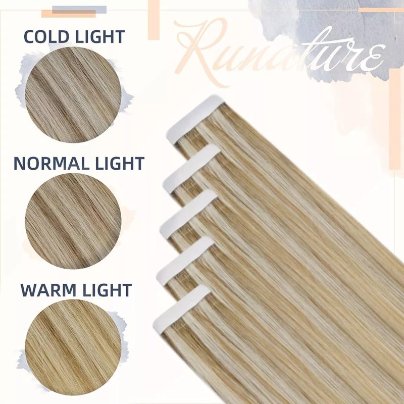 Runature Extensiones De Cabello 100% Naturales 18in 50gramos Rubio Co