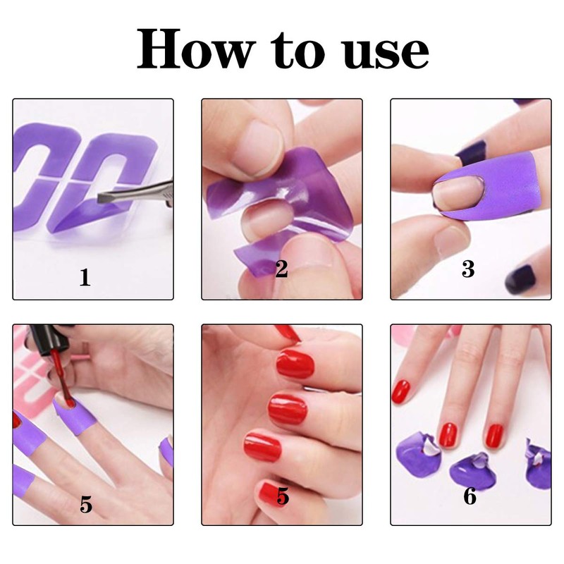 Pack of 80 Nail Polish Protector U-Shape Peel Off Tape,