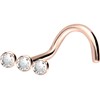 PIERCINGLINE Titanium Spiral Nose Piercing | 3 Crystals | Nose