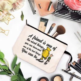ZHANTUONE A Friend Is One Of The Nicest Things You Can Have，Funny Themed Zipper Cosmetic Bag，Birthday Gifts for Best Friends, Classmates, Foldable Storage Large Capacity Cosmetic bag