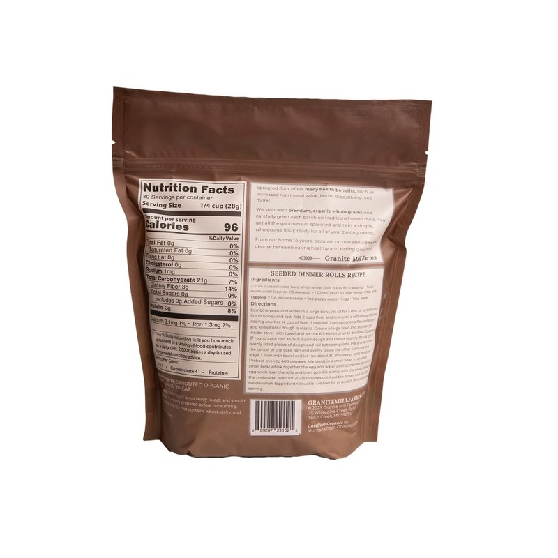 Granite Mill Farms Sprouted Organic Hard White Wheat Flour, 30