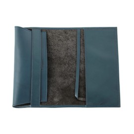 Boosters Book Cover, One Size Fits Most, Adjustable Thickness, Book Cover, Genuine Leather, Dark Blue