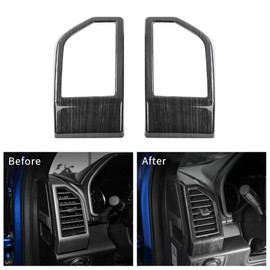 Voodonala Black Grain Side Dashboard Panel Outlet Vent Covers Trim for Ford F150 2015 2016 2017