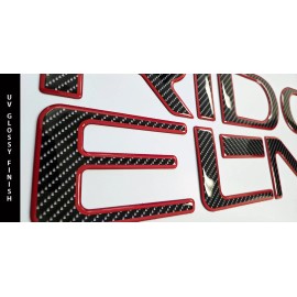 AUTOCARIMAGE Tailgate raised letters fits RIDGELINE 2024 2025 2026 carbon with red outline