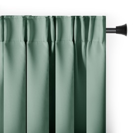 AmeliaHome Blackout Curtain 140 x 245 cm Mint 1 Piece Ruffle Tape Blackout Curtain Opaque Window Decoration Curtain Decorative Curtain Blackout