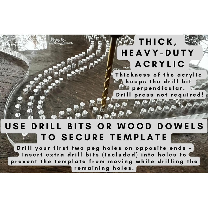 29 Design Cribbage Board Template 3-Track Heavy Duty Acrylic Jig