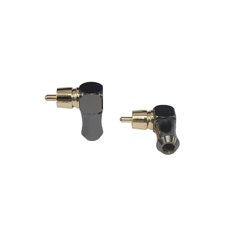 [2Pcs 90° Angle] Hi End RCA Male Plug Adapter Audio
