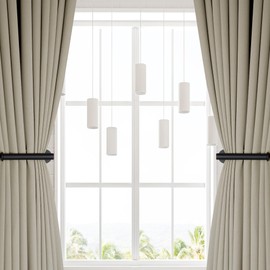 Yagoo 2 Pcs Adhesive Curtain Holdbacks，Screw-in Curtain Tie Backs Curtain Holders Tiebacks Curtain Hooks for Wall Mounted Curtain Pull Backs for Home Decor Drapes(2, Black)