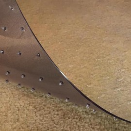 RESILIA Deluxe Clear Vinyl Floor Runner for Deep Pile Carpet - Non Slip & Stain Resistant Textured Mats - Waterproof Plastic Protector for Carpets, 27 x 24 inches, Made in The USA