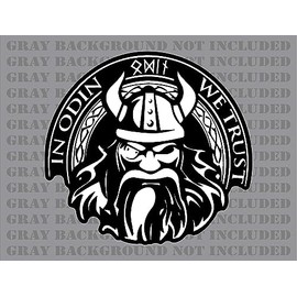 in Odin We Trust Thor Vikings Norse Vinyl Decal (2 Pack 5")