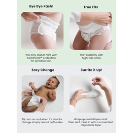 PARASOL Clear+Dry Diaper Pants | Natural Training Diaper Pants | Pure Ingredients, Water Based Ink, Non-Woven Fabric with Dermatest Excellent Seal | Rash Protection Diaper Set, Size 6 (35+ lbs.) 72 Ct