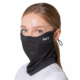 SUIGOLF KOREA (Type G) UV Sun Protection Balaclava Half Face Mask - for Hiking, Running, Cycling & Outdoor Sports (G-6 Black, Medium)