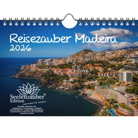 Reisezauber Madeira DIN A5 Kalender für 2026 Reise Urlaub Strand Spanien - Set-Inhalt: 1x Kalender, 1x Weihnachtsanhänger (insgesamt 2 Teile)