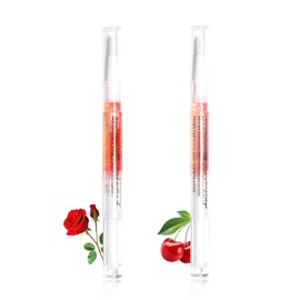AOBOO Cuticle Oil Pen for Nails Care,Nail Oil For Strength,Nourish Moisten Care Nail To Reduce Cracking and Dry for Weak Peeling Brittle and Thin Nails （rose&cherry）