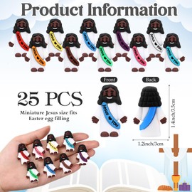 Bememo Mini Black Jesus Little Black Tiny Jesus Bulk to Hide and Seek Religious Party Favors Sunday Christian Gifts(25 Pcs)