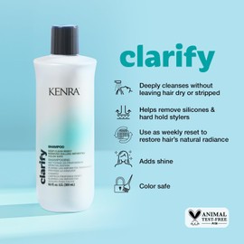 Kenra Clarify Shampoo | Deep Cleansing | Color-Safe | Removes Dulling Deposits & Product Build Up | Brightens Highlighted, Bleached, or Gray Hair | Adds Shine | All Hair Types | (2-Pack)