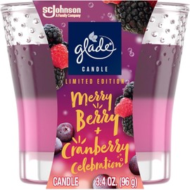 Glade Candle Jar, Air Freshener, 2in1, Merry Berry & Cranberry Celebration
