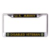 U.S. Army Disabled Veteran with Logo Chrome License Plate Frame