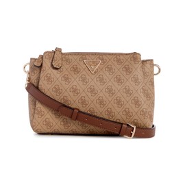 GUESS Noelle Triple Compartment Crossbody, Latte Logo