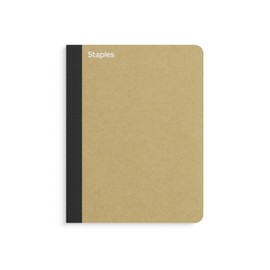 Staples Premium Composition Notebook, 7.5-inch x 9.75-inch, Wide Ruled, 100 Sheets, Brown, 3/Pack (ST52119NVS)