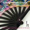 Raveahem UV Glow Rave Fan, Bamboo Folding Clack Hand Fan
