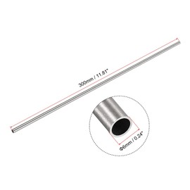 sourcing map 304 Stainless Steel Round Tube 6mm OD 0.5mm Wall Thickness 300mm Length 3 Pcs