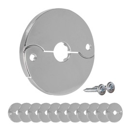 PROCURU 12-Pack 1/2-Inch CTS (5/8" OD) E3755 Hinged Split Escutcheons, Chrome Pipe Cover Plates with Screws, for 1/2" Copper, PEX Pipe