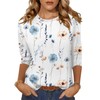 Zeagoo Women's 3/4 Sleeve Tunic Top Dressy Crew Neck Floral