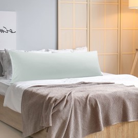 PiccoCasa Pillowcase 50 x 150 cm Pillowcases Long Pillowcase with Envelope Closure Made of Microfibre Side Sleeper Pillow Cover Body Pillow Cover Light Grey