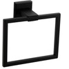 Matte Black Square Towel Ring, Wall Mount Modern Towel Holder