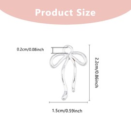 DICOSMETIC 100Pcs Alloy Bow Charms Tibetan Bowknot Charms Silver Bowtie Pendant Metal Bow Tie Charms for DIY Craft Earring Bracelet Necklace Jewelry Making, Hole: 2mm