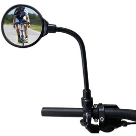 Bike Rearview Mirror with Wide-Angle Convex Lens, Fits 22-32MM Handlebars, Suitable for Mountain and Road Bikes, Handlebar Mount, Universal for Left and Right Side