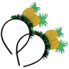 Beaupretty Luau Party Decorations Girl Headbands Turban Headband 2pcs Pineapple Fruit Hair Hoop Hawaiian Hairband Summer