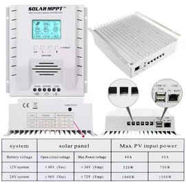 OOYCYOO MPPT Charge Controller 60 amp, 12V 24V Auto 60A Solar Panel Charge Regulator, Max 100V Input with LCD Display for Lead-Acid Sealed Gel AGM Flooded Lithium Battery