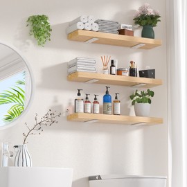 Heavy Duty Shelf Brackets 6 inch (1/5") Thick, 6 Pack Floating Hidden Shelf Brackets, Rustic Industrial Shelf Brackets with Modern Iron Finish(White)