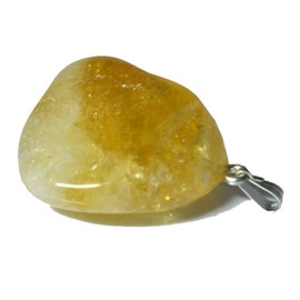 Citrine Stone Pendant with Real Silver Eyelet, Gemstone Jewellery and Healing Stone Pendant for Men and Women, Gemstone, Citrine geb.
