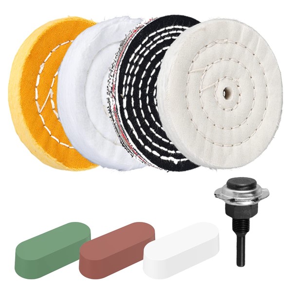 Polishing Wheel 4 Inch,Reusable Buffing Wheels Kit Cloth Polishing Mop