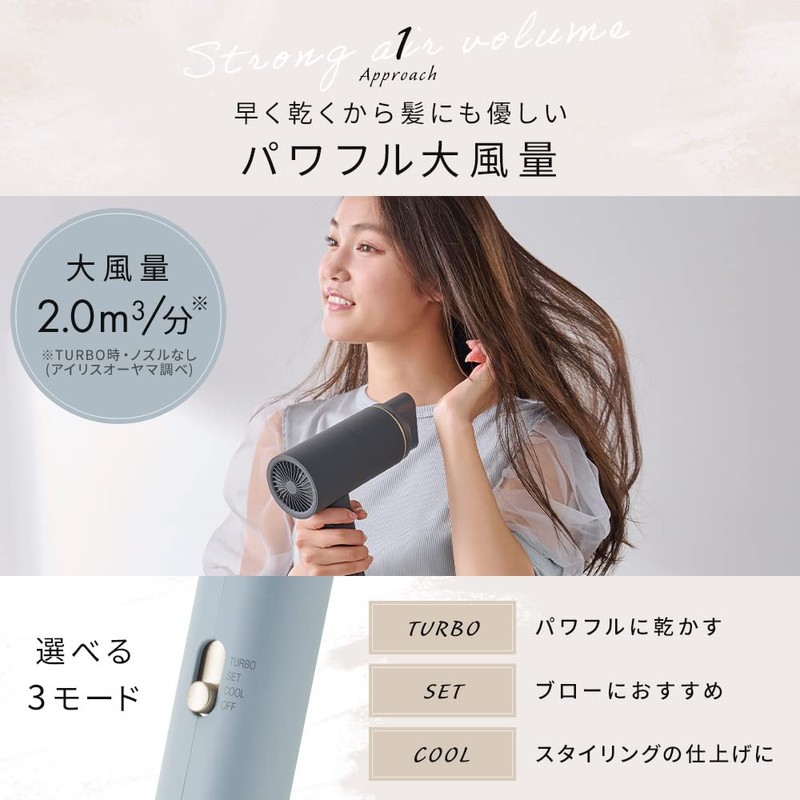 Iris Ohyama MiCOLA HDR-M201-T Ion Dryer Mocha