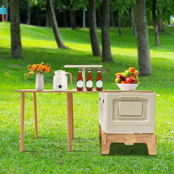 Led 45l Box Capacity Folding Camping Table With Storage For