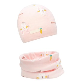 FORUHOO Girls' Hat Set with Scarf Children's Beanie for Autumn Winter Cotton Pack of 2, rabbit