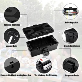 Caossuixin Cable Box Waterproof IP54, Waterproof Cable Box Black, Waterproof Cable Security Box, Junction Box, Waterproof Protect for Socket, Socket, Plug (26.1 x 15 x 9.4 cm) – Black