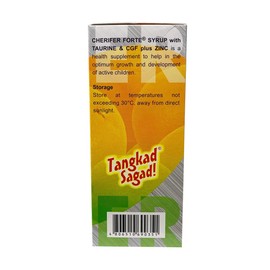 Cherifer Forte Syrup Fortified with Zinc with Taurine and Double Chlorella Growth Factor + Zinc Orange Flavor 240 ml