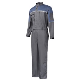 KTWOLEN Mens Reflective Coverall Work Mechanics Coverall Work Suit Hi Vis Jumpsuit Bicolor Overalls, Charcoal+Blue, M
