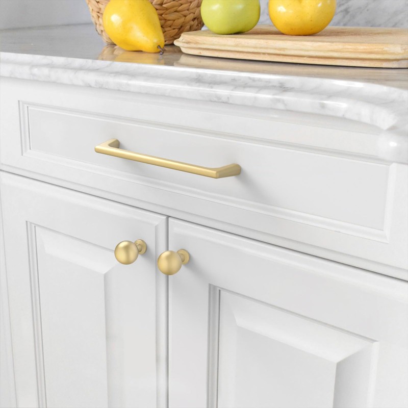 Amerdeco 10 Pack Brushed Gold Cabinet Pulls 5 Inch(128MM) Hole