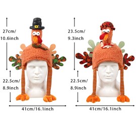 Ypser - Sombrero de pavo para el día de Acción de Gracias, accesorio de fiesta, juego de rol, carnaval, cosplay, Gorra negra, Black Hat