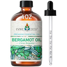 EVOKE OCCU Evoke Occu Aceite Esencial De Bergamota 4 Oz, Aceite Puro De Bergamota Para Masaje De La Piel Aromaterapia Difusor De Vela Fabricación De Jabón- 4 Fl Oz